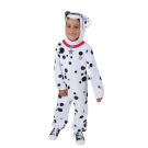 Kids 101 Dalmatians puppy costume with spotted jumpsuit and hooded ears
