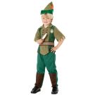 Disney Peter Pan deluxe costume set showing two-tone green tunic with emblem detail
