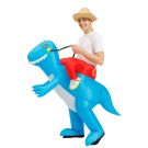 Adult Inflatable Dinosaur Ride-On Costume with Safari Hat - alternate view