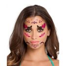 Day of the Dead Face Tattoo Design II - Ladies Sugar Skull Transfer - alternate view