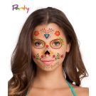 Day of the Dead Face Tattoo Design III - Ladies Sugar Skull Transfer - alternate view