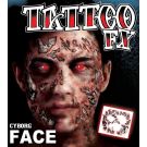 Cyborg Face Temporary Tattoo - Mens Halloween Horror Transfer - alternate view