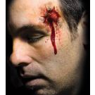 Trauma Shot Face Temporary Tattoo - Mens Halloween Horror Transfer - alternate view