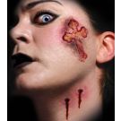 Vampire Kiss Face Temporary Tattoo - Halloween Horror Transfer - alternate view