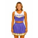 Adult Purple Cheerleader Costume - Two-Piece Crop Top & Pleated Skirt