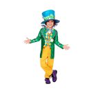 Boys Mad Hatter Costume - Emerald Jacket, Striped Pants & Top Hat Set - alternate view