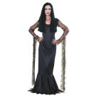 Morticia Addams Costume - Adult Gothic Dress with Lace Sleeves - alternate view