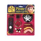 Skull and crossbones pirate eye patch with elastic band and gold hoop earring