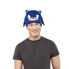 Adult Sonic the Hedgehog beanie hat in electric blue with 3D quills and upright ears