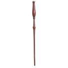 Luna Lovegood wand with tulip-shaped head and wood-grain finish