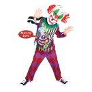 Kids Evil Clown Costume with Moving Eyes Mask - Horror Circus Outfit - alternate view 2