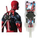 Deadpool katana and sai weapon set with cross-back harness - four-piece Marvel cosplay arsenal