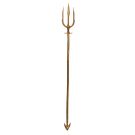 Full-length Aquaman trident staff showing ornate decorative collar detail