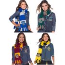 Kids Gryffindor scarf in burgundy and gold stripes with embroidered house crest