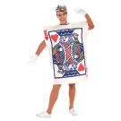 King of Hearts playing card costume - full-length tabard with rear ties and crown accessory