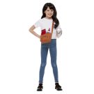 Roald Dahl Matilda Book Week costume showing dictionary book and baby bottle bag details