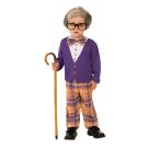 100 Days of School grandpa costume wig with bald crown and grey side hair
