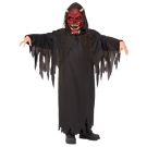 Kids Demon Reaper Costume with Hooded Robe and Red Devil Mask - alternate view 3