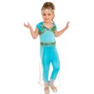 Full Arabian princess costume with harem pants and flowing mesh overlay panels