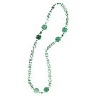 Adult St Patricks Day Beaded Necklace with Shamrock Charms - alternate view