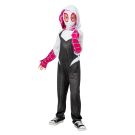 Marvel Ghost Spider kids costume - full body view with black geometric torso detail