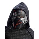 Kids Kylo Ren Deluxe Costume close-up of molded mask with cracked red detail and stand-away hood