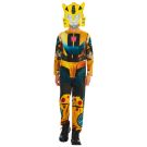Kids Bumblebee Transformers Costume with Mask - Yellow Robot Jumpsuit - alternate view