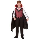 Boys Deluxe Vampire Costume with Cape - Gothic Dracula Outfit Set - alternate view