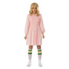 Netflix Eleven character costume dress with white scalloped collar and 1980s vintage styling
