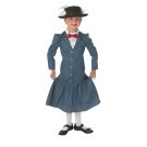 Girls Mary Poppins Costume - Victorian Nanny Dress with Hat - alternate view