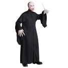 Adult Dark Lord Voldemort costume with full-length black robe and high collar