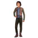 Kids Girls Jyn Erso Classic Costume hero full front view - girl wearing printed rebel jumpsuit with jacket and scarf prints, pants with boot tops