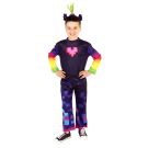 Kids King Trollex Costume - Trolls World Tour Techno Troll Jumpsuit with Sequin Heart - alternate view 2