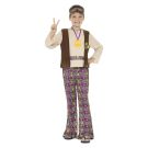 Boys 1960s Hippie Costume with Bell Bottoms and Peace Medallion - alternate view 3