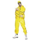 Licensed Mens Ali G Rapper Suit Yellow Tracksuit 80s Hip Hop Fancy Dress Costume
