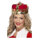 Adult jeweled crown with red velvet dome and gold circlet band