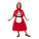 Little Red Riding Hood fairy tale dress showing lace-up bodice detail and white apron