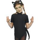 Black cat tail with elastic band attachment for children's costume