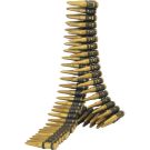 Gold bullet belt bandolier with 96 metallic bullets and black connector bands