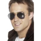Adult Gold Aviator Sunglasses - 80s Pilot & Police Costume Accessory - alternate view