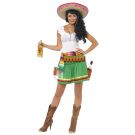 Tequila shot girl outfit with faux leather bottle holster belt and cartridge loops
