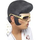Adult Elvis Presley Headpiece with Gold Sunglasses - 1950s Rock Star Wig - alternate view