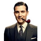 Classic detective costume pipe accessory with silver metal accent ring