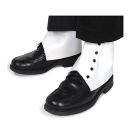 Adult White Gangster Spats with Black Buttons - 1920s Shoe Covers - alternate view