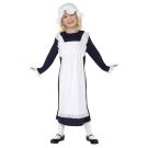 Girls Olden Day Dress Up Costume - Victorian Poor Girl Outfit with Apron and Mob Cap - alternate view 2