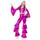 60s, 70s Costumes Australia - Licensed 1970s 70s 1980s 80s Dancing Dream Disco Queen Pink Lame Costume Adult Fancy Dress Pop Abba Tribute Retro Outfits Catsuit Lace Up Jumpsuit