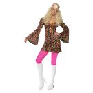 Adult 60s Hippie Mini Dress Costume with Bell Sleeves - alternate view 4