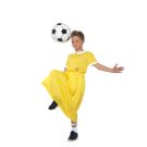 Kids Boy in the Dress Costume - Yellow Dress with Football & Socks - alternate view