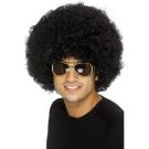 Adult black afro wig with full rounded shape and tight curls