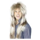 Adult 80s mega mullet wig in blonde and brown with teased crown and long layered back